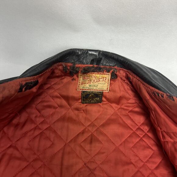 Guide Master Leather Jacket Wolf Outerwear Horse hide Biker Vintage 50s MENS - Picture 11 of 16